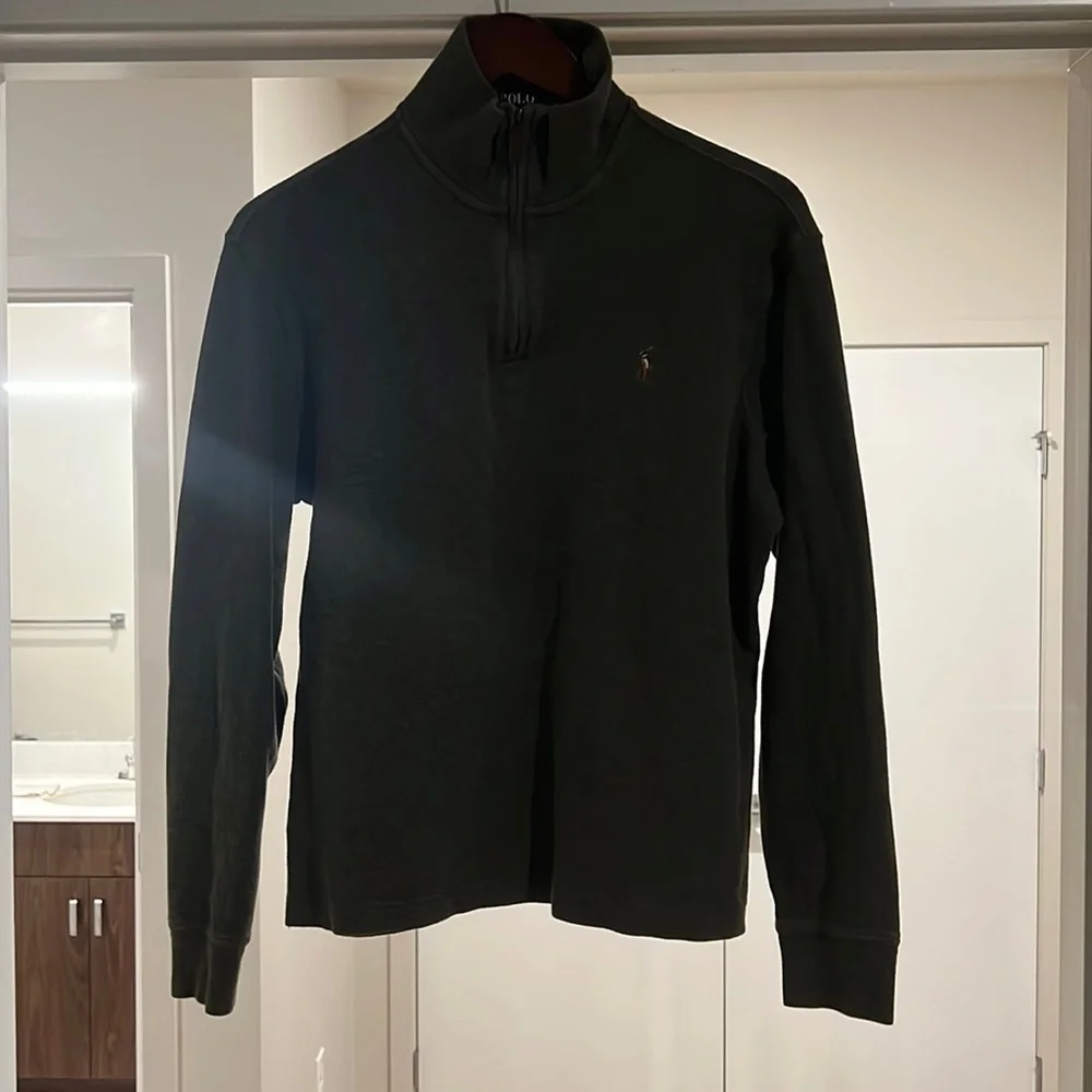 Polo Ralph Lauren Estate-Rib Quarter Zip Pullover Men’s Medium Black